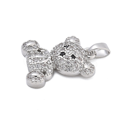Brass Micro Pave Clear Cubic Zirconia Pendants KK-L234-01P-1