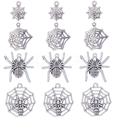 40Pcs 4 Style Tibetan Style Alloy Pendants TIBE-SC0001-85-1