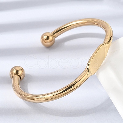 304 Stainless Steel Cuff Bangles BJEW-D408-31G-1