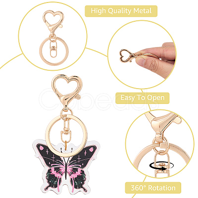 20Pcs Zinc Alloy Keychain Clasps FIND-SP0004-26KCG-1