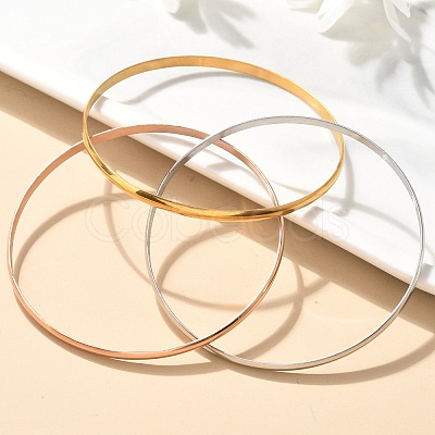 304 Stainless Steel Plain Bangles for Women BJEW-C092-01-1