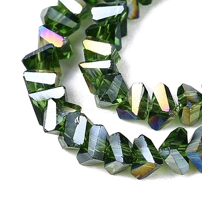 Electroplate Transparent Glass Beads Strands EGLA-Q139-01A-A21-1