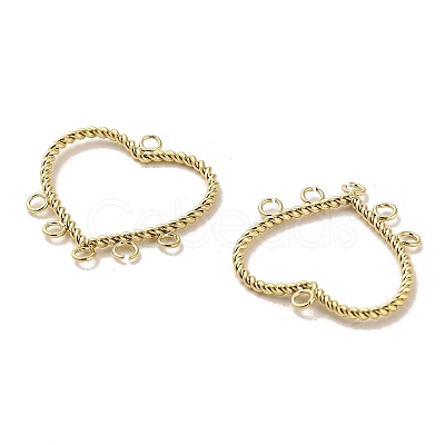 304 Stainless Steel Chandelier Component Heart Links High Polished STAS-L022-140G-1