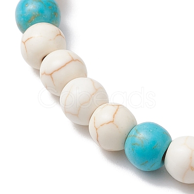Synthetic Turquoise Beaded Stretch Bracelets for Women Men BJEW-JB11150-01-1