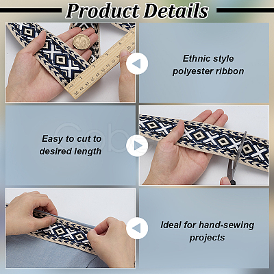 Ethnic Style Polyester Ribbon OCOR-WH0105-092A-1