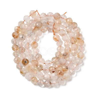 Natural Citrine(Heated) Beads Strands G-K366-C11-4mm-1