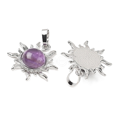 Natural Amethyst Pendants G-F786-08P-27-1