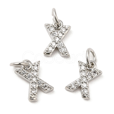 Brass Micro Pave Grade AAA Cubic Zirconia Charms ZIRC-P067-11P-X-NR-1