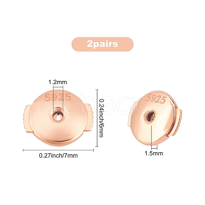 2Pairs Sterling Silver Ear Nuts STER-CN0001-07A-1