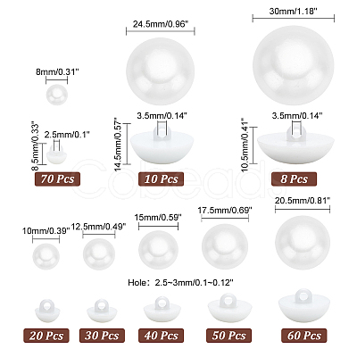 288Pcs 8 Style 1-Hole Plastics Shank Button DIY-PH0017-77-1