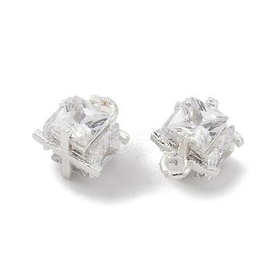 Rack Plating Brass Micro Pave Clear Cubic Zirconia Pendants KK-A224-09P-1