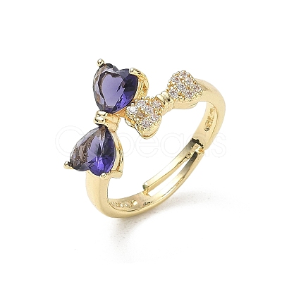 Brass & Cubic Zirconia Finger Rings CU-CBA7E55-12G-1