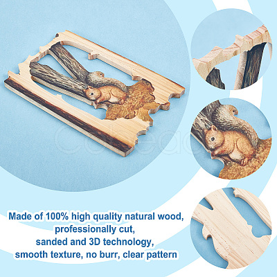 Wood Animal Hanging Ornaments HJEW-WH0053-08A-1