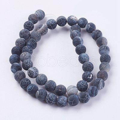 Natural Weathered Agate Beads Strands G-G589-8mm-M-1
