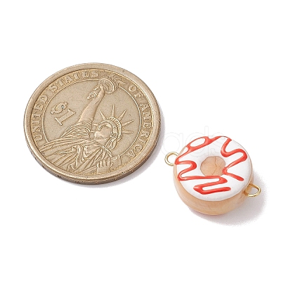 Handmade Lampwork Enamel Donut Connector Charms PALLOY-JF02573-1