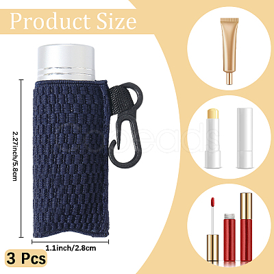 Silk Lipstick Bags with Black Plastic Key Clasps AJEW-WH20048-07E-1
