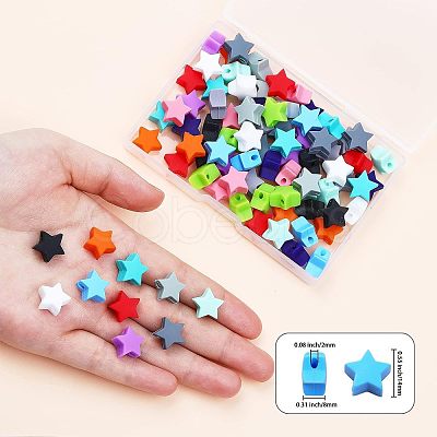 84Pcs 14 Colors Silicone Beads SIL-CA0001-26-1
