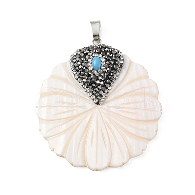 Natural White Shell Pendants BSHE-C004-05-1