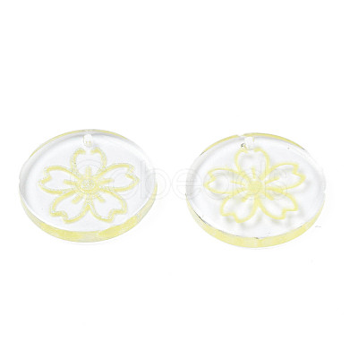 Transparent Resin Pendants RESI-N030-004E-1