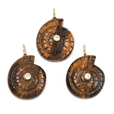 Natural Tiger Eye Pendants G-H353-02G-10-1