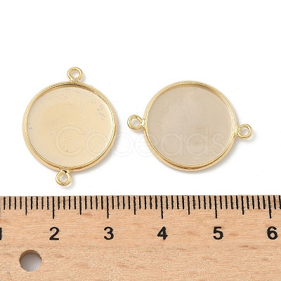 Flat Round Brass Connector Cabochon Settings KK-K414-13B-G-1
