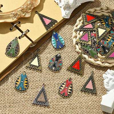 40Pcs 10 Styles Alloy Enamel Chandelier Component Links FIND-CJ0001-81-1