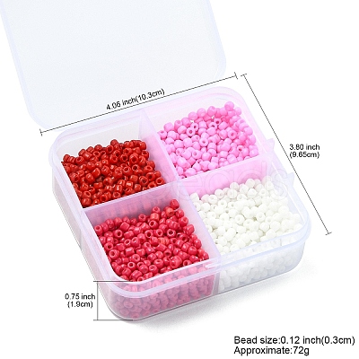 72G 4 Styles Glass Seed Beads SEED-YW0002-77A-1