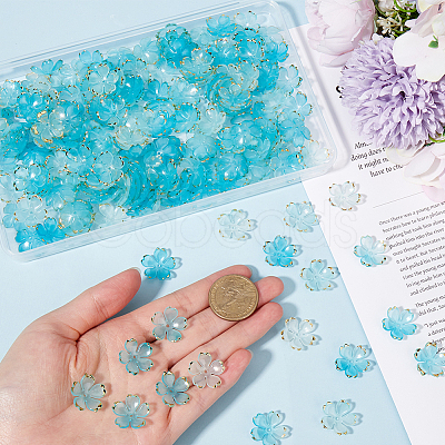 200Pcs Acrylic Bead Caps OACR-SC0001-83D-1