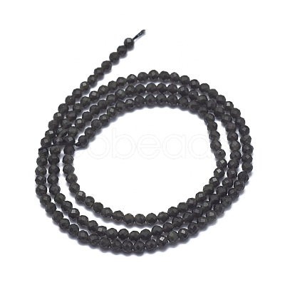 Natural Obsidian Beads Strands G-G792-36A-1