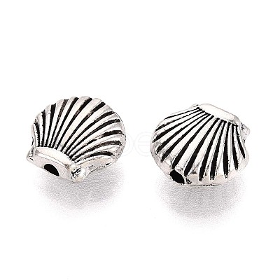 Tibetan Style Textured Alloy Beads TIBEB-T004-01AS-1