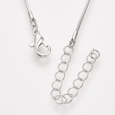 Brass Square Snake Chain Necklace Making MAK-T006-10B-P-1