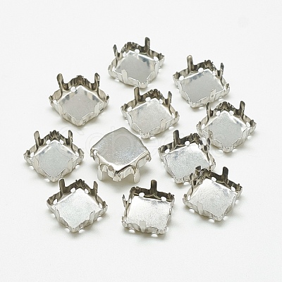 Non-Tarnish 201 Stainless Steel Sew on Prong Settings STAS-T032-08-12mm-1