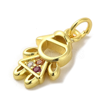 Brass Micro Pave Cubic Zirconia Pendants KK-M283-18A-02-1