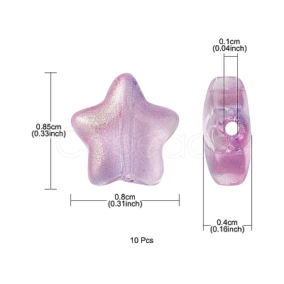 Transparent Spray Painted Glass Beads GLAA-FS0001-62B-1