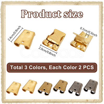 6Pcs 3 Colors Zinc Alloy Bolo Tie Slider Clasps FIND-PH0023-92A-1
