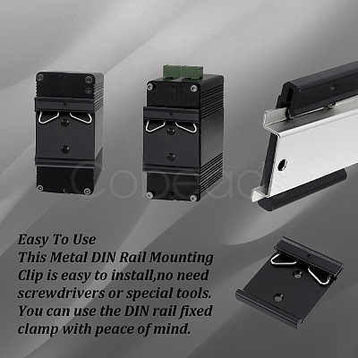 10Pcs Aluminium Alloy DIN Rail Mounting Clip Mounting Bracket FIND-GA0006-85-1