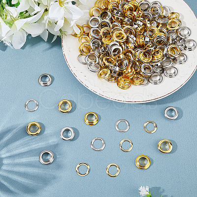 200Pcs 2 Colors Iron Grommet Eyelet Findings IFIN-GF0001-59D-1