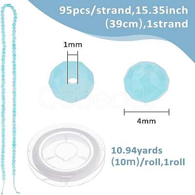 DIY Natural Amazonite Round Beaded Stretch Bracelet Making Kit G-FI0001-13-1