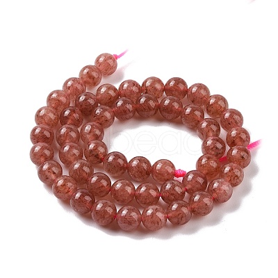 Natural Strawberry Quartz Beads Strands G-R435-03-8mm-1