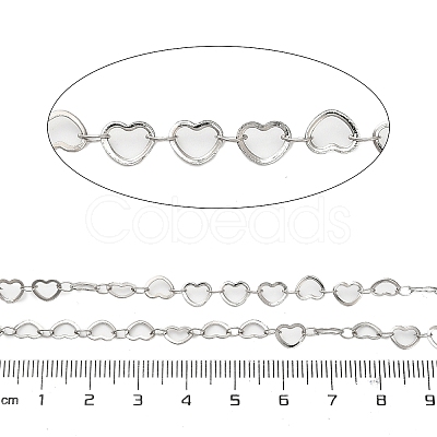 304 Stainless Steel Heart Link Chains CHS-A016-34B-P01-1
