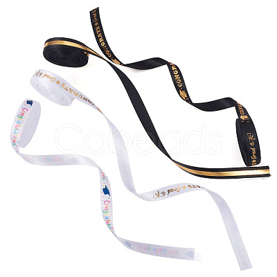 4 Styles Graduation Pattern Polyester Ribbon OCOR-TA0003-31-1