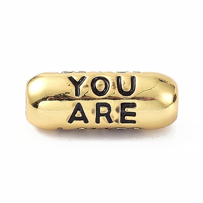 Eco-Friendly Brass Enamel Beads KK-C220-06G-11-1