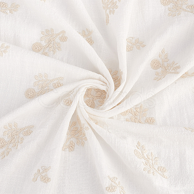 Flower Pattern Linen Cotton Fabric for Clothing Accessories DIY-WH0632-51-1