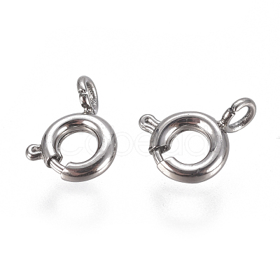Non-Tarnish 304 Stainless Steel Spring Ring Clasps STAS-F224-02P-A-1