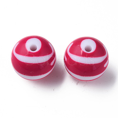Opaque Striped Acrylic Beads MACR-S373-27C-03-1