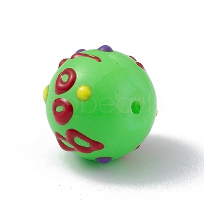 Opaque Painted Glass Beads GLAA-B001-01E-1
