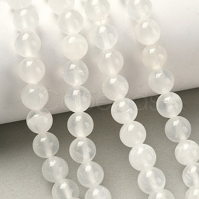 Natural Selenite Beads Strands G-N328-025B-01-1