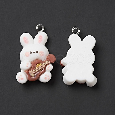 Music Theme Opaque Resin Pendants X-RESI-E024-06P-02-1
