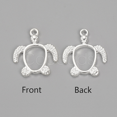 Alloy Open Back Bezel Pendants X-PALLOY-R098-62S-1