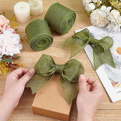 10 Yards Burlap Ribbons SRIB-WH0026-11B-1